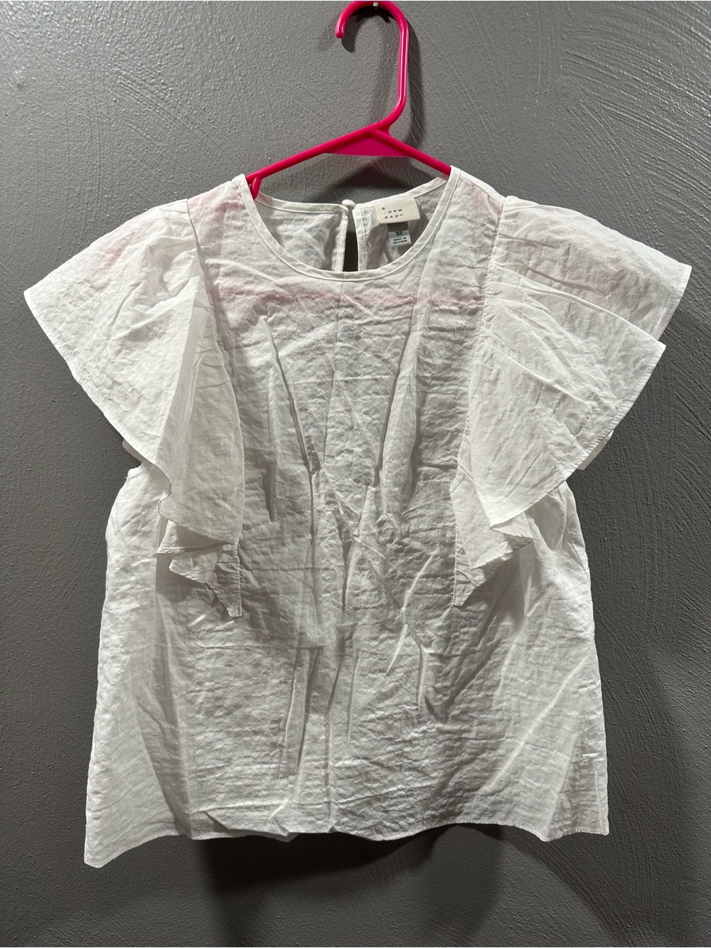 a new day White Flutter Sleeve Blouse